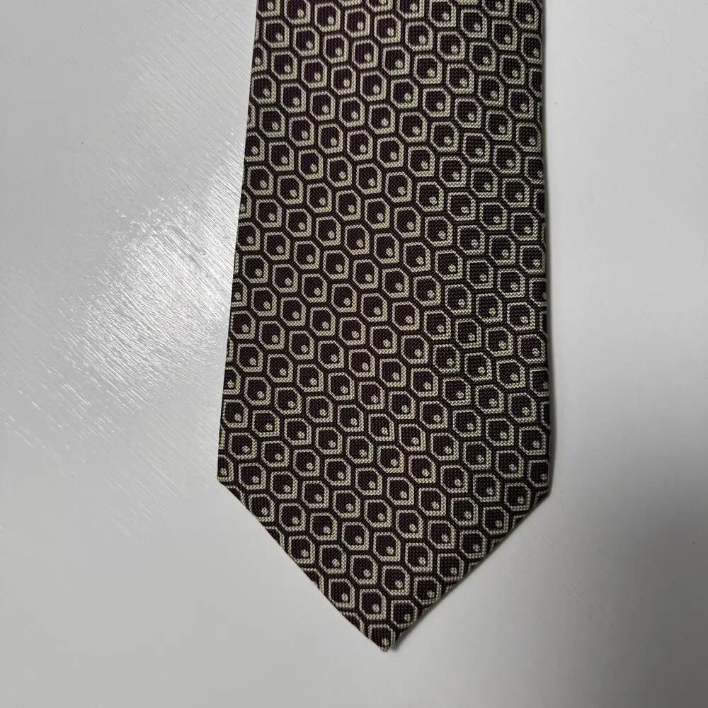Polo by Ralph Lauren Geometric honeycomb desing/points  red/purple‎ Tie - Picture 5 of 7